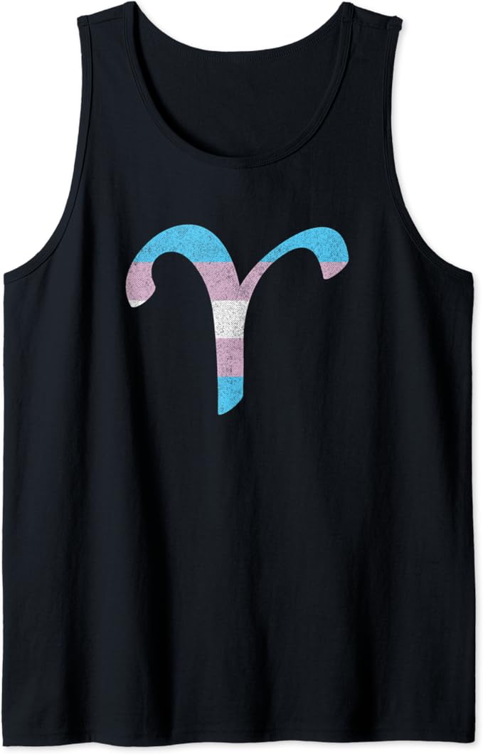 Transgender Pride Flag Aries Zodiac Sign Tank Top Amazon.co.uk Fashion